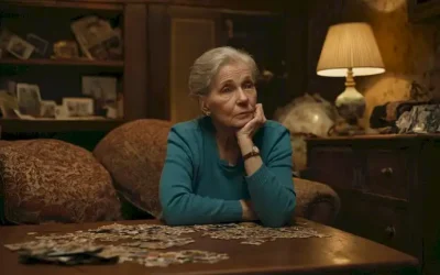 Una mujer mayor con una expresión confusa