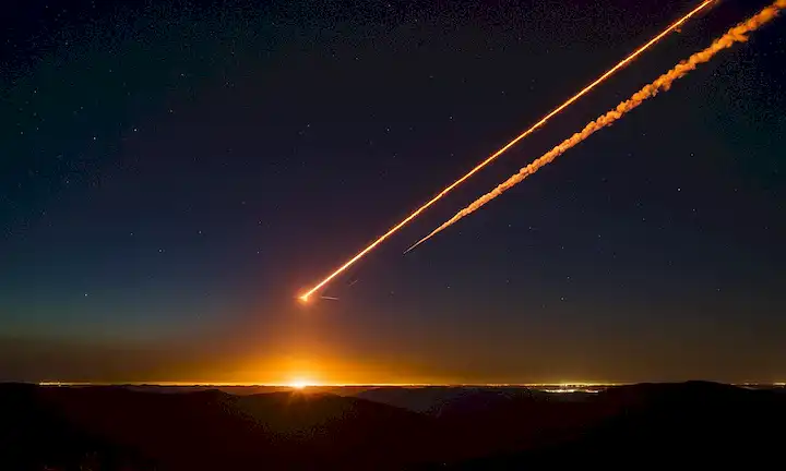 Un rayo brillante a través del cielo