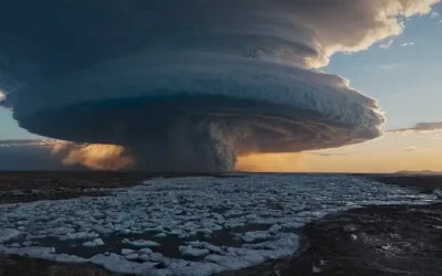 paisajes de hielo con glaciares derretidos