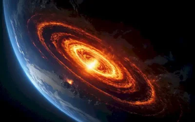 Una representación dramática del núcleo de las Tierras que detiene su rotación