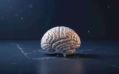 Escaneo cerebral 3D con materia blanca dañada