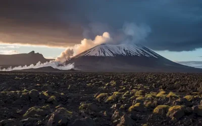Un majestuoso paisaje islandés con montañas cubiertas de nieve