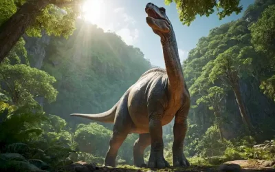 Un enorme dinosaurio como sauropod