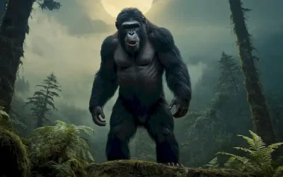 enorme criatura parecida a un simio con piel gruesa