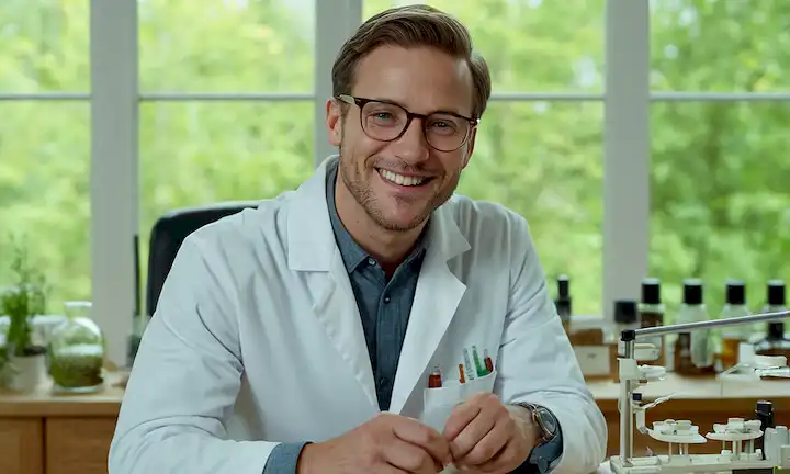 retrato de un hombre sonriente en un a
<center><img decoding=