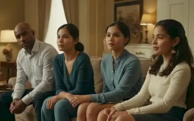3-5 personas de diferentes generaciones y etnias