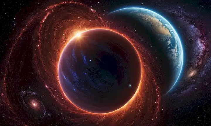 Galaxias giratorias 3D, rayos cósmicos, estrellas y planetas moviéndose a velocidades increíbles, ráfagas de energía, senderos de materia oscura, maduración de tejido espacial, aceleración del paisaje universal con geometría distorsionada, cuerpos celestes mezclando juntos, un vistazo a la tela del espacio-tiempo, profundidad infinita y misterio