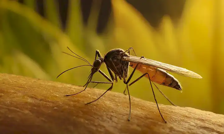 Mosquiteros de 130 millones de años, atrapados en ámbar, bosque antiguo, insectos preservados, resina transparente, tonalidades amarillas y naranjas, detalles intrincados, preservación de la vida, belleza natural