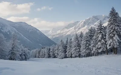 Nieve ladera de montaña