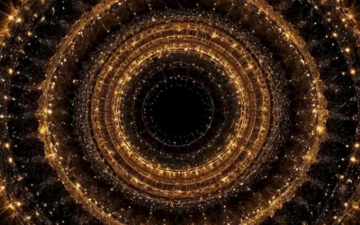Los bucles de infinidad matemática girando alrededor de un vórtice central