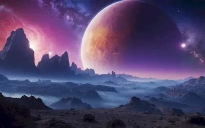3-5 planetas distantes orbitando una estrella brillante
