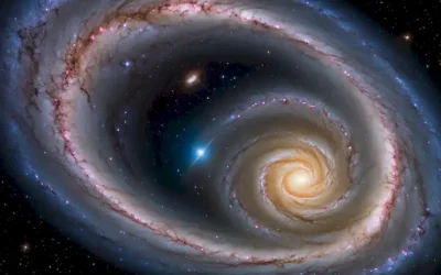 Estrellas y galaxias girando en un vasto fondo oscuro
