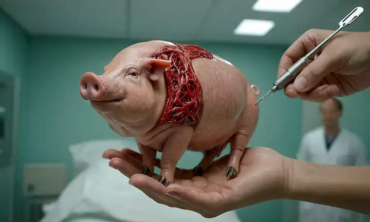 órgano de cerdo 3D