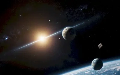 Satélites espaciales orbitando la Tierra