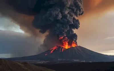 Una erupción volcánica masiva y explosiva en el fondo