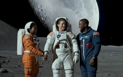 Un paisaje lunar con cráteres